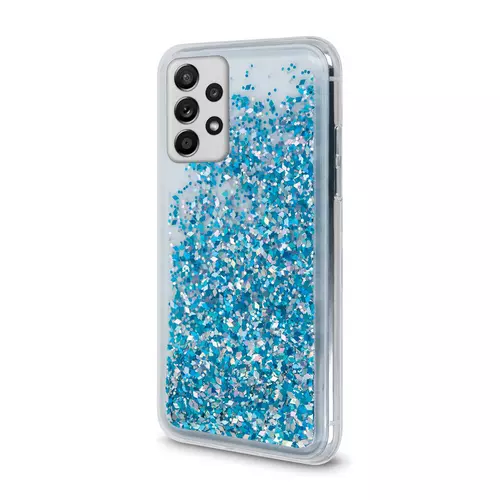 Telefontok Samsung Galaxy A33 5G - folyékony kék csillámos, átlátszó hátlap tok 