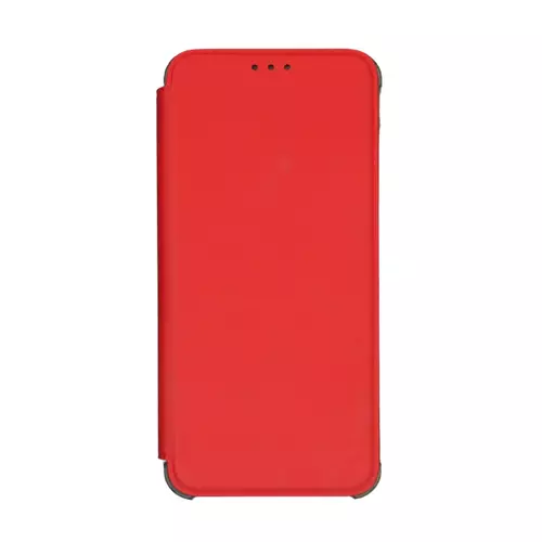 Telefontok Samsung Galaxy A22 5G - Slim BookCover piros könyvtok, átlátszó ütésálló szilikon kerettel