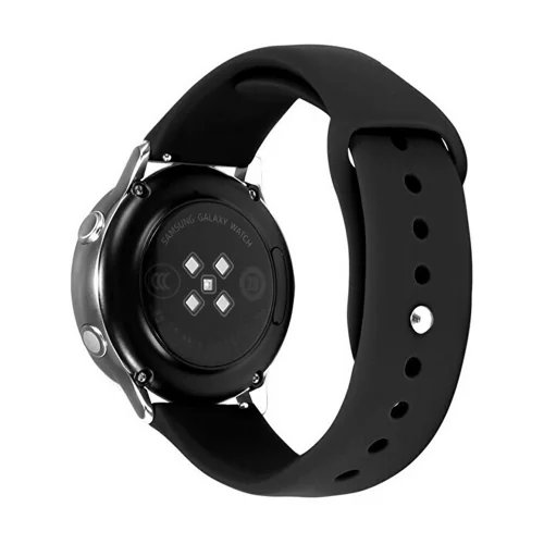 Huawei Watch GT / GT2 / GT2 Pro (46 mm) okosóra szíj - Lumann fekete szilikon No15 (22 mm)