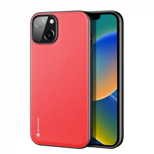 Telefontok iPhone 14 - Dux Ducis Fino piros műanyag tok, szilikon kerettel