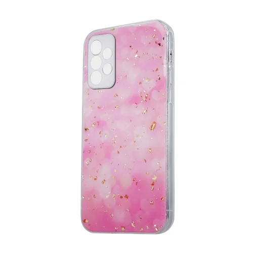 Telefontok Samsung Galaxy A13 (A135F / A137) - Gold Glam pink - mintás műanyag hátlap tok, szilikon kerettel