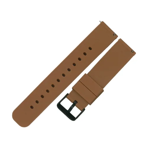 Samsung Galaxy Watch 4 (40 / 42 / 44 / 46 mm) okosóra szíj - Strap One barna szilikon szíj (szíj szélesség: 20 mm)