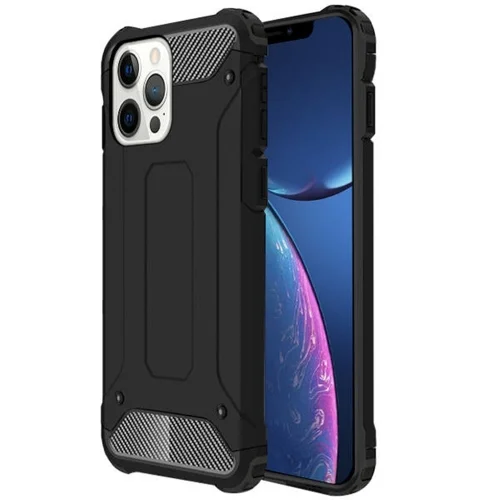 iPhone 14 Pro Max Telefontok - Defender II fekete ütésálló hátlap tok