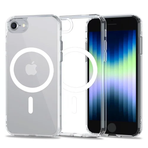 Telefontok iPhone SE3 (2022) - Tech-Protect Magmat MagSafe kompatibilis átlátszó műanyag hátlap tok, szilikon kerettel