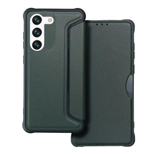 Samsung Galaxy S23+ (S23 Plus) Telefontok - Forcell Razor - zöld mágneses, ütésálló szilikon keretes könyvtok