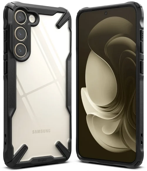 Telefontok Samsung Galaxy S23 - Ringke Fusion X fekete ütésálló tok