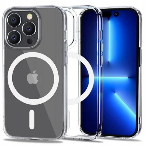 Telefontok iPhone 12 - Tech-Protect Magmat MagSafe kompatibilis átlátszó műanyag hátlap tok, szilikon kerettel