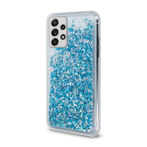 Telefontok Samsung Galaxy A23 5G - folyékony kék csillámos, átlátszó hátlap tok 