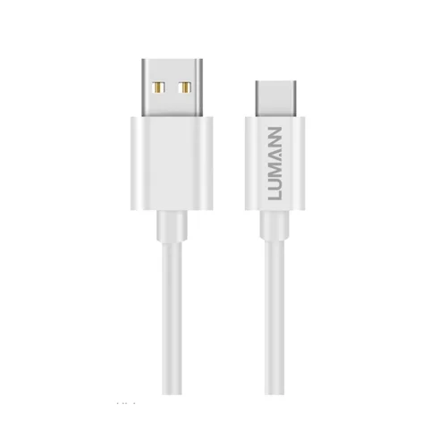 Kábel: Lumann - Type-C (USB-C) / USB ezüst szövet adatkábel 1m