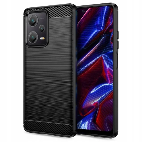 Xiaomi Poco X5 5G Telefontok - Carbon Fiber fekete szilikon tok