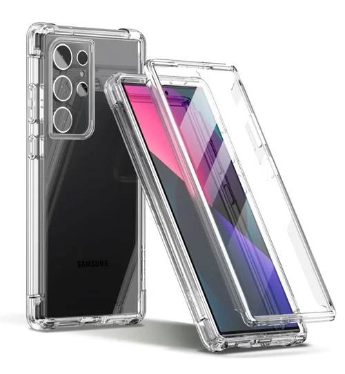 Telefontok Samsung Galaxy S23 Ultra - Tech- Protect Kevlar Clear - átlátszó előlap + plexi hátlapi 360°-os tok 