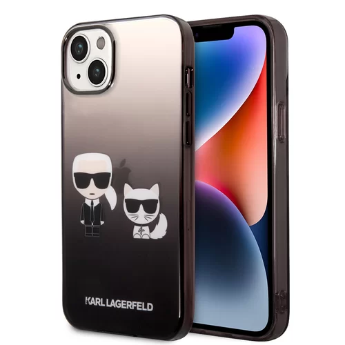 Telefontok iPhone 14 Plus - Karl Lagerfeld - K&C - fekete- átlátszó hátlap tok