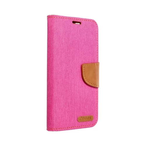 Xiaomi Redmi 12C Telefontok - Canvas pink mágneses szilikon keretes könyvtok