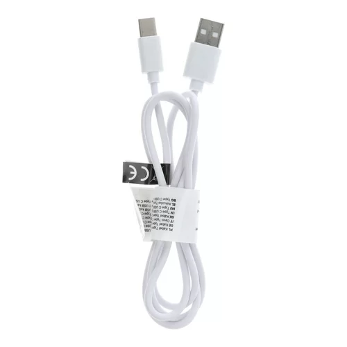 Kábel: Type-C (USB-C) / USB fehér adatkábel, 1 m (8 mm hosszúságú véggel)