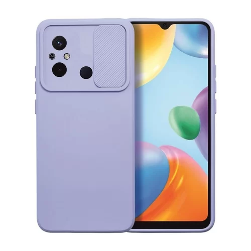Xiaomi Redmi 12C Telefontok - Slider csúsztatható kameravédős kékeslila szilikon hátlap tok