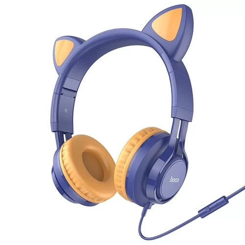 Headset: HOCO W36 - sötétkék vezetékes fejhallgató (3,5 mm jack)