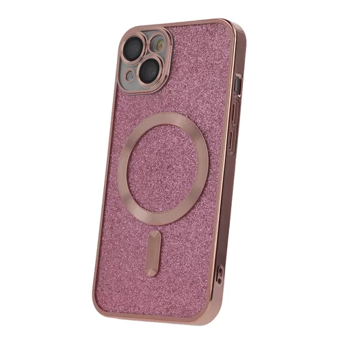 Telefontok iPhone 14 Pro - Glitter Chrome - MagSafe kompatibilis pink / átlátszó szilikon tok
