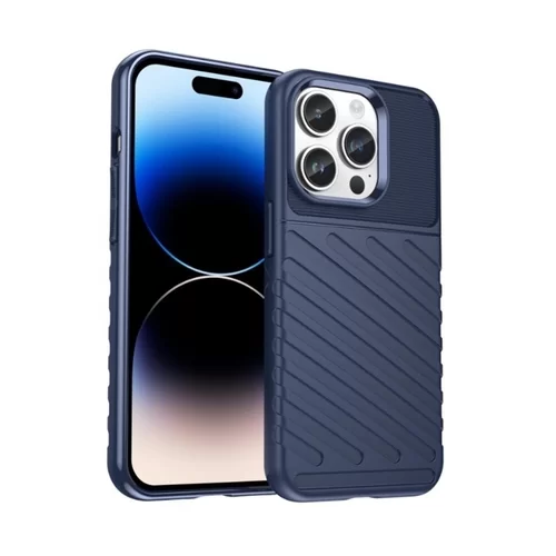 iPhone 15 Pro Telefontok - Thunder kék ütésálló szilikon hátlap tok