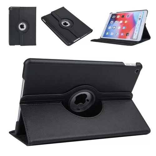 Tablettok iPad 2021 10.2 (iPad 9) - fekete fordítható műbőr tablet tok