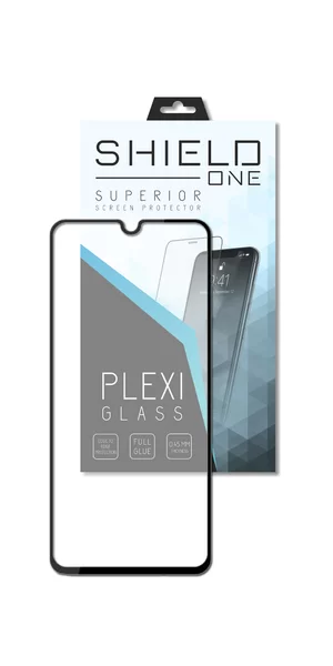Plexi fólia iPhone 14 - ShieldOne Plexi kijelzővédő fekete kerettel