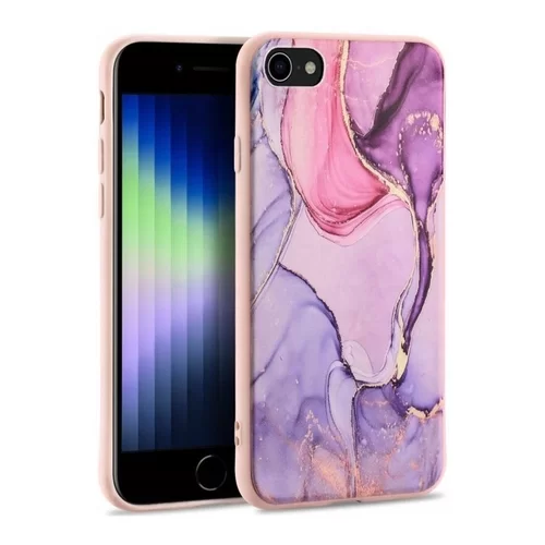 Telefontok iPhone SE3 2022 - pink marble hátlap tok