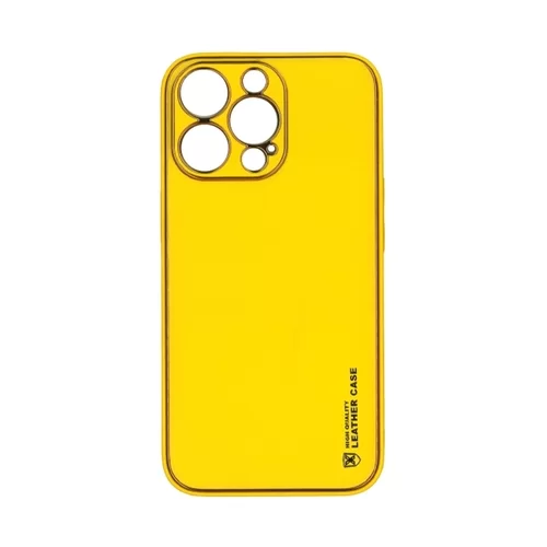 Telefontok iPhone 13 Pro - Forcell műbőr hátlap tok, sárga