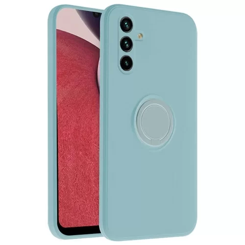 Samsung Galaxy A14 5G Telefontok - Grip zöld szilikon tok, kitámasztó ujjgyűrűvel