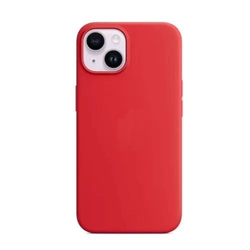Telefontok iPhone 15 Plus - piros szilikon hátlap tok