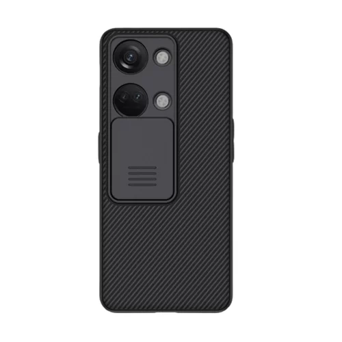 Telefontok ONEPLUS NORD 3 - Nillkin csúsztatható kameravédős fekete hátlap tok