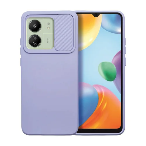 Xiaomi Redmi 13C Telefontok - Slider csúsztatható kameravédős kékeslila szilikon hátlap tok