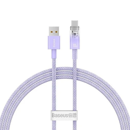 BASEUS - USB / Type-C (USB-C) lila szövet kábel 100W, 1m 