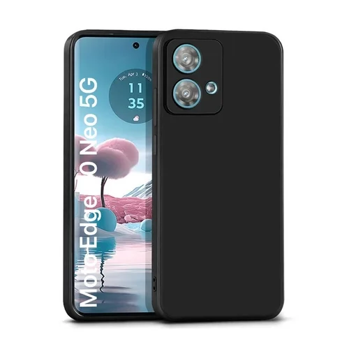 Motorola Edge 40 Neo Telefontok - fekete szilikon hátlap tok