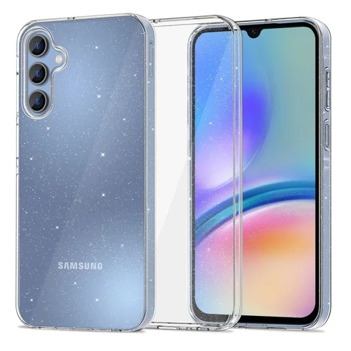 Samsung Galaxy A05S Telefontok - Tech-Protect Glitter átlátszó csillámos műanyag hátlap tok, szilikon kerettel
