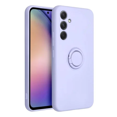 Telefontok Samsung Galaxy A35 5G - Grip lila szilikon hátlap tok, kitámasztó ujjgyűrűvel