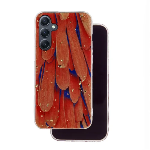 Samsung Galaxy A35 5G telefontok - Gold Glam Orange - mintás műanyag hátlap tok, szilikon kerettel