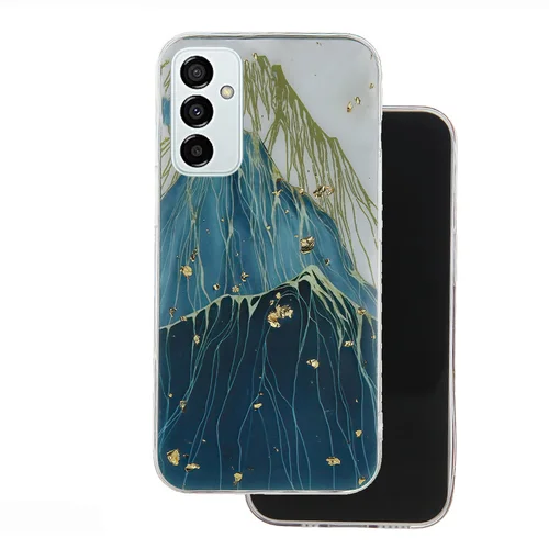 Samsung Galaxy A25 5G telefontok - Gold Glam Mountain - mintás műanyag hátlap tok, szilikon kerettel