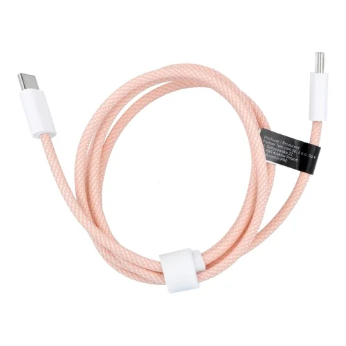 Univerzális kábel - Type-C (USB-C) / Type-C (USB-C) pink szövet kábel 1m, 60W ﻿