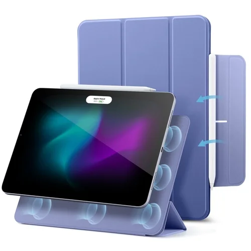 Tablettok iPad Pro 11 2024 (5. Gen, 11 coll) - ESR REBOUND levendula smart case ceruza tartóval, mágneses rögzítéssel
