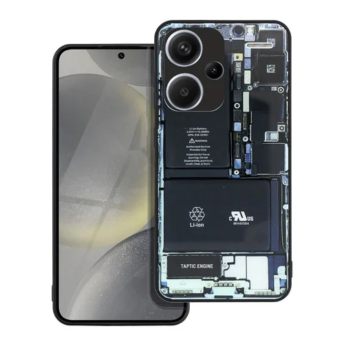Xiaomi Redmi Note 13 Pro+ 5G telefontok - Tech design1 - mintás műanyag hátlap tok, szilikon kerettel