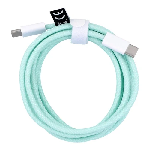 Univerzális kábel - Type-C (USB-C) / Type-C (USB-C) zöld szövet kábel 2m, 60W