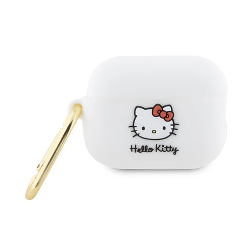 Airpods PRO 2 tartó: Hello Kitty 3D - fehér szilikon tok ﻿