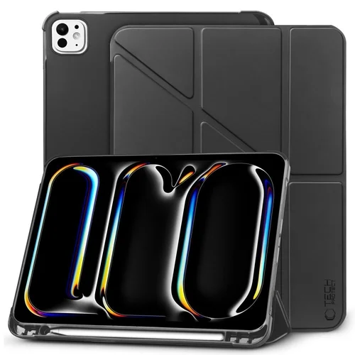 Tablettok iPad Pro 11 2024 (5. Gen, 11 coll) - fekete ORIGAMI smart case, ceruza tartóval