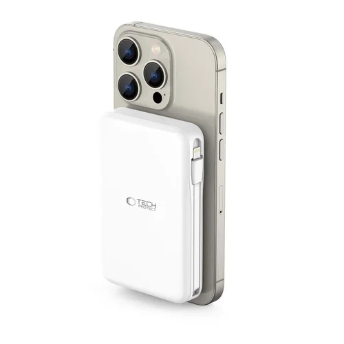 TECH-PROTECT PB31 powerbank - MagSafe kompatibilis powerbank 10000mAh, fehér