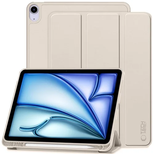 Tablettok iPad Air 6 (2024, M2, 11 coll) - homok színű smart case ceruza tartóval
