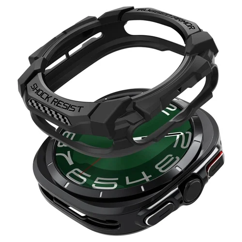 Samsung Galaxy Watch ULTRA 2024 / 2025 (47 mm) okosóra tok - SPIGEN RUGGED ARMOR matt fekete szilikon tok
