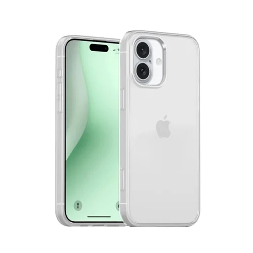 iPhone 16 telefontok - átlátszó hátlap tok, átlátszó szilikon kerettel ﻿
