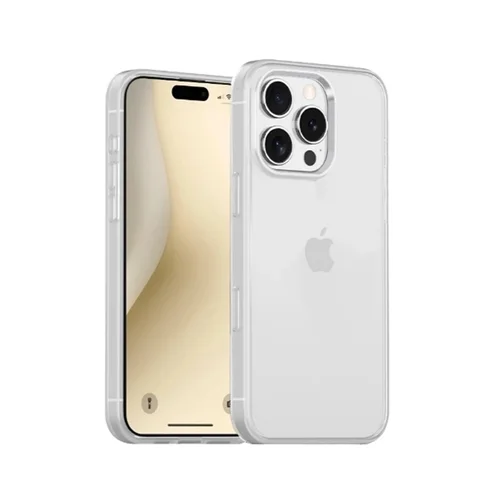 iPhone 16 Pro Max - átlátszó hátlap tok, átlátszó szilikon kerettel