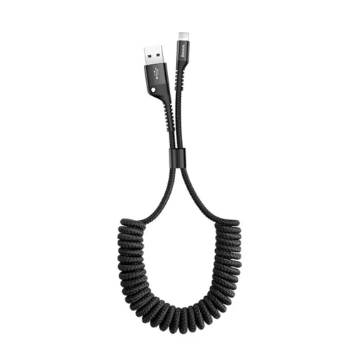 Baseus Fish Eye kábel - USB / Lightning fekete szövet kábel, (2A) 1m