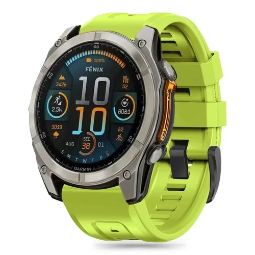 GARMIN FENIX 5X / 5X PLUS / 6X / 6X PRO / 7X / 8 (51 mm) okosóra szilikon szíj - TECH-PROTECT lime szilikon szíj ﻿