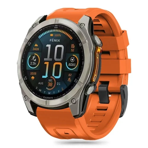 GARMIN FENIX 5X / 5X PLUS / 6X / 6X PRO / 7X / 8 (51 mm) okosóra szilikon szíj - TECH-PROTECT narancssárga szilikon szíj ﻿